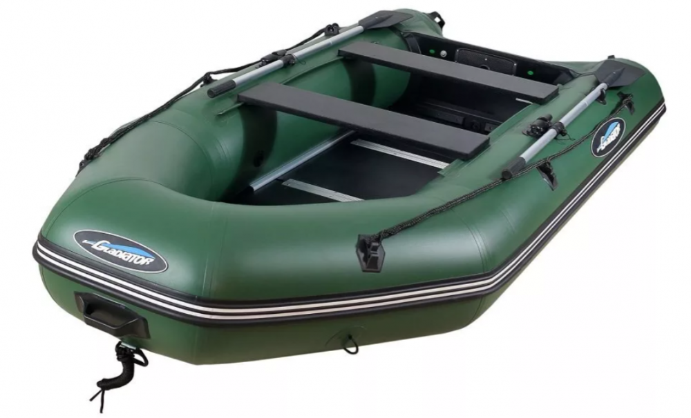 МОТОРНО-ГРЕБНАЯ ЛОДКА ПВХ GLADIATOR А 340 ТК С ФАНЕРНЫМ ПОЛОМ 