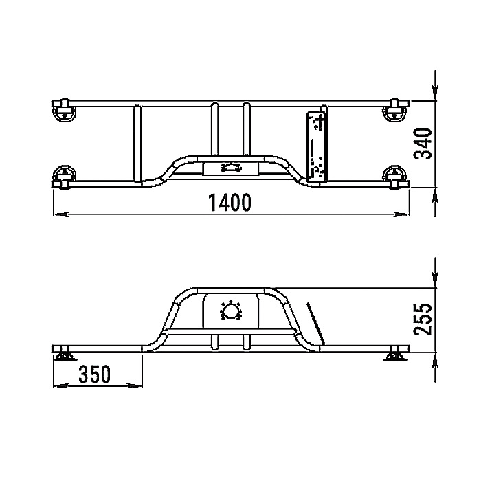 Стойка рулевая с бортовым креплением малая 