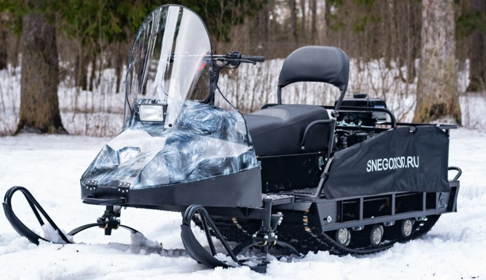 Миниснегоход Бурлак Егерь Экспедитор 15 л.с. , реверс, тормоз, капот белый 