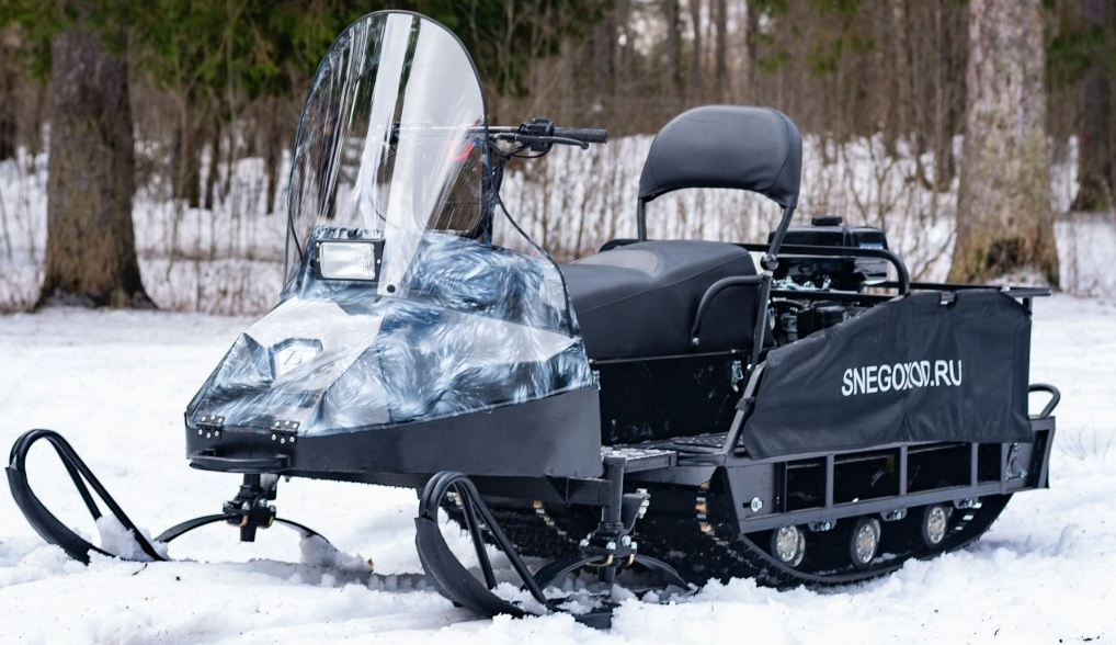 Миниснегоход Бурлак Егерь Экспедитор 15 л.с. , реверс, тормоз, капот белый 