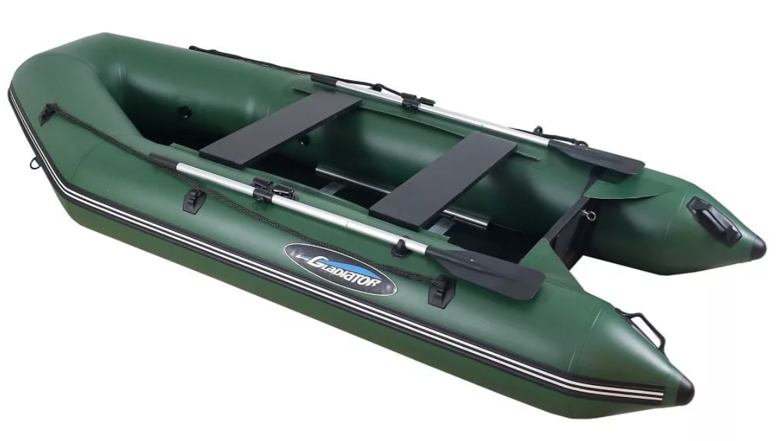 МОТОРНО-ГРЕБНАЯ ЛОДКА ПВХ GLADIATOR А 340 ТК С ФАНЕРНЫМ ПОЛОМ 