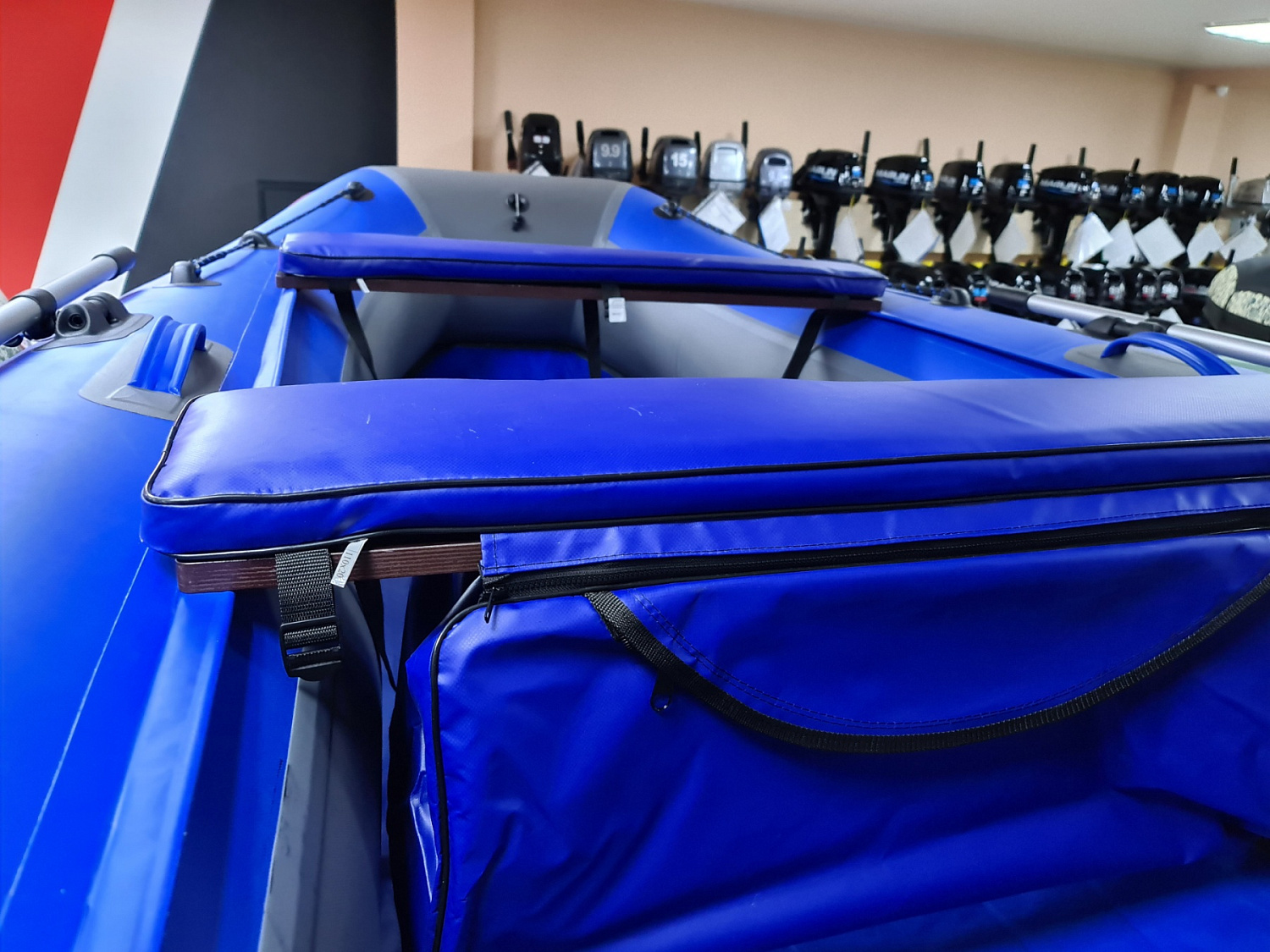 КОМПЛЕКТ МЯГКИХ НАКЛАДОК С СУМКОЙ ДЛЯ ЛОДОК 110Х20 СИНИЙ 