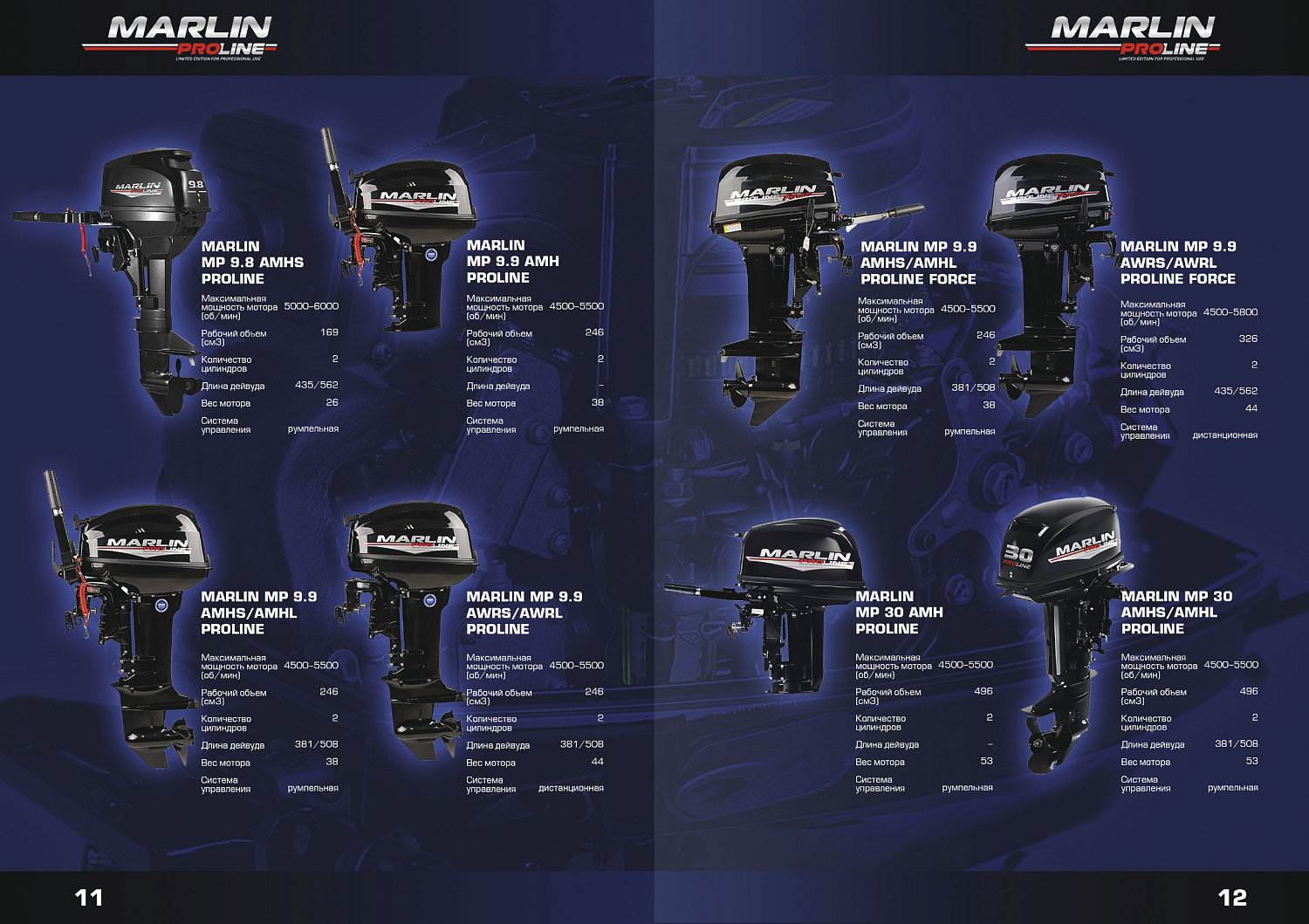 Лодочный мотор MARLIN PROLINE MP 9.9 (20) AWRS FORCE 