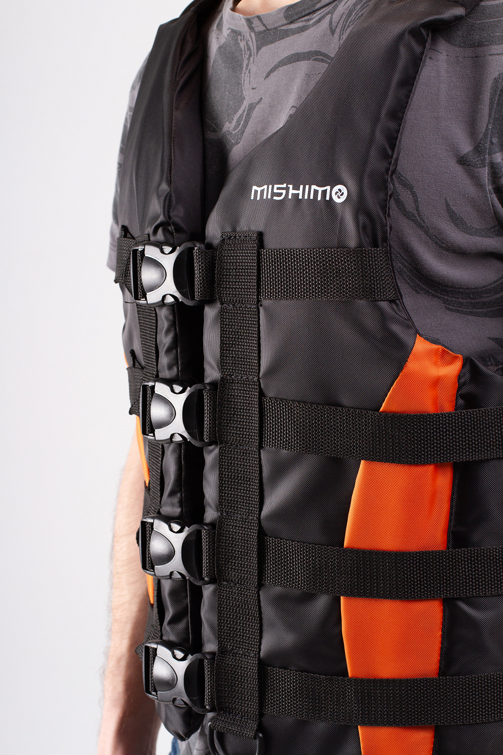 Жилет спасательный MISHIMO PRO Премиум качества Черно-оранжевый 