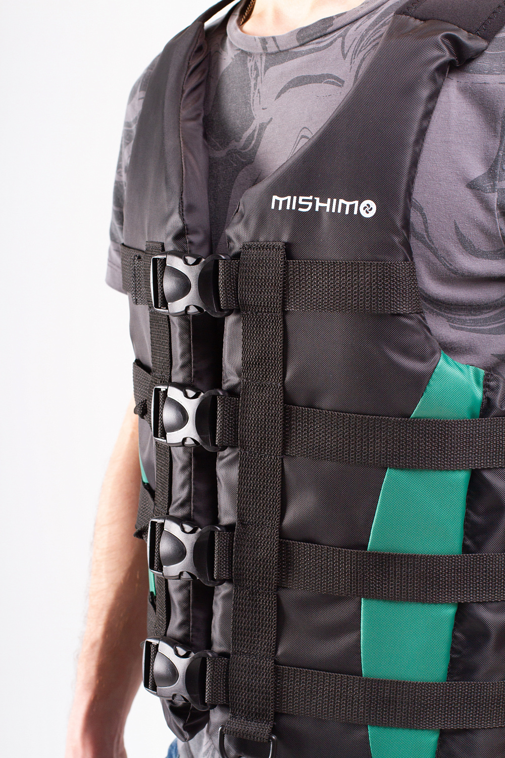 Жилет спасательный MISHIMO PRO Премиум качества Черно-зеленый 