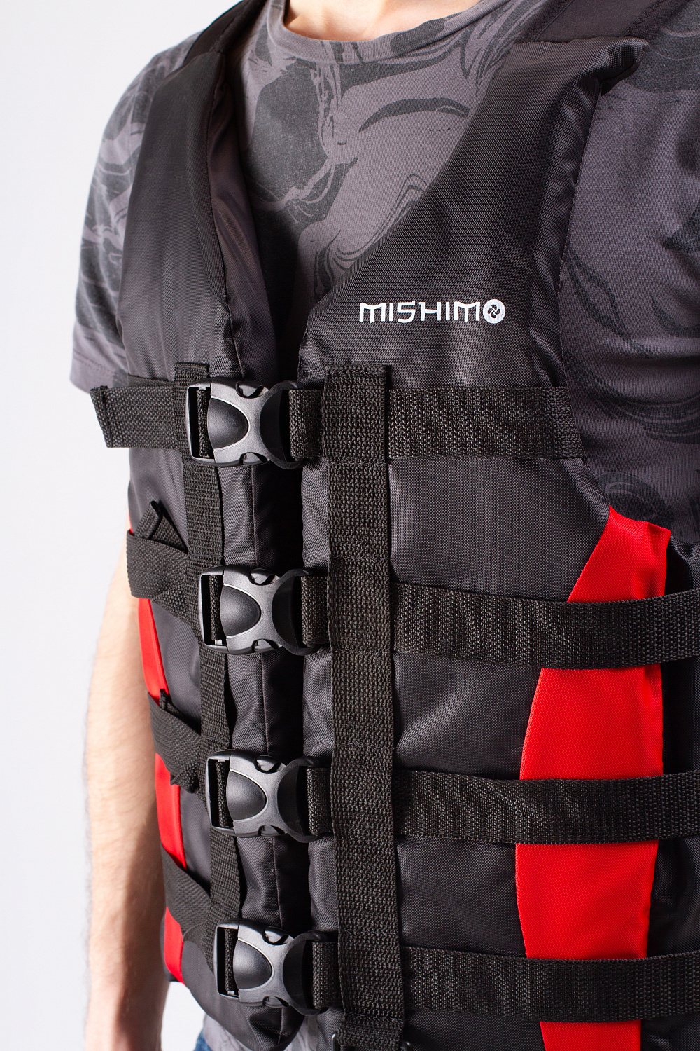 Жилет спасательный MISHIMO PRO Премиум качества Черно-красный 